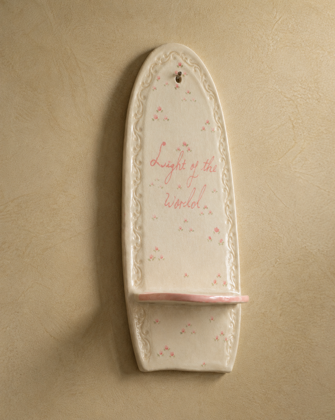 Vintage Ceramic “Light of the World” Sconce