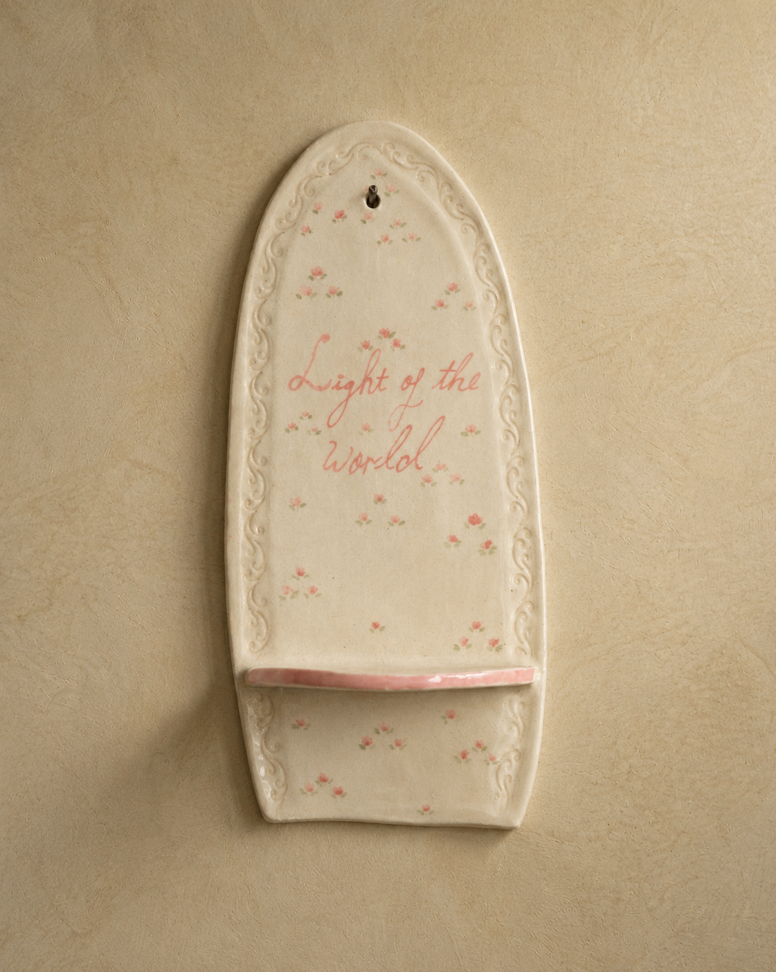 Vintage Floral “Light of the World” Plaque